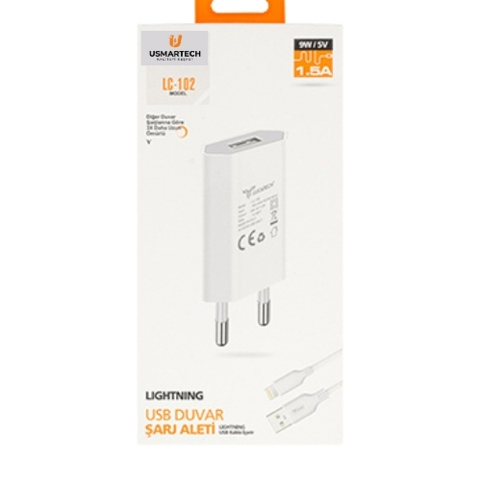 UsmarTech Lightning Usb Duvar Şarj Aleti LC-102 9 W (1.5 Amper)
